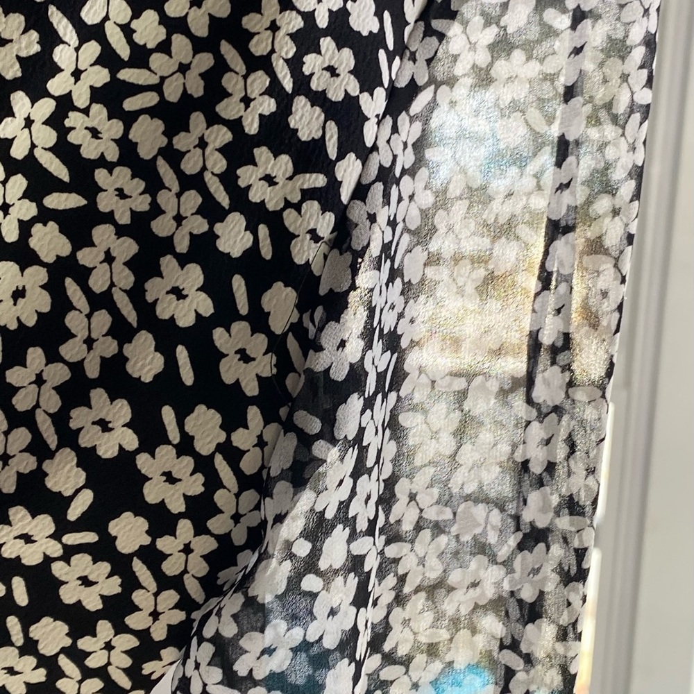 EUC VINTAGE KARL LAGERFELD Floral Sheath Dress, Shear Long Sleeves, Fully Lined - Picture 6 of 13